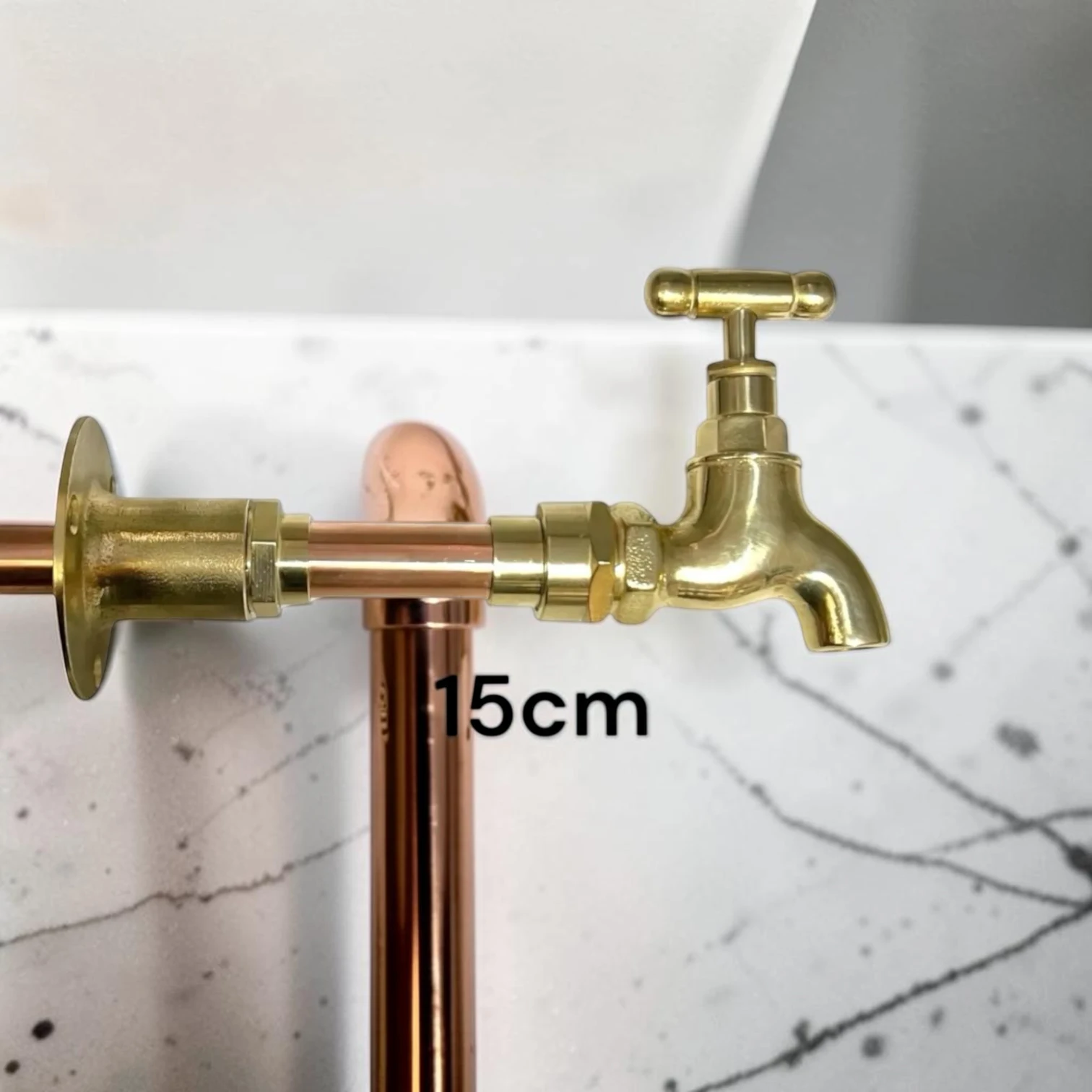 Vintage Style Wall Mounted Brass And Copper Taps For Small Basins And Camper Vans (T22) - Image 2