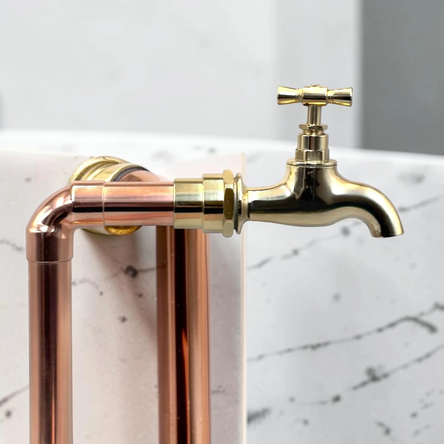 Adjustable Available In Multiple Sizes Crafted Copper And Brass Vintage Kitchen Tap - 27cm, 24cm - Image 6