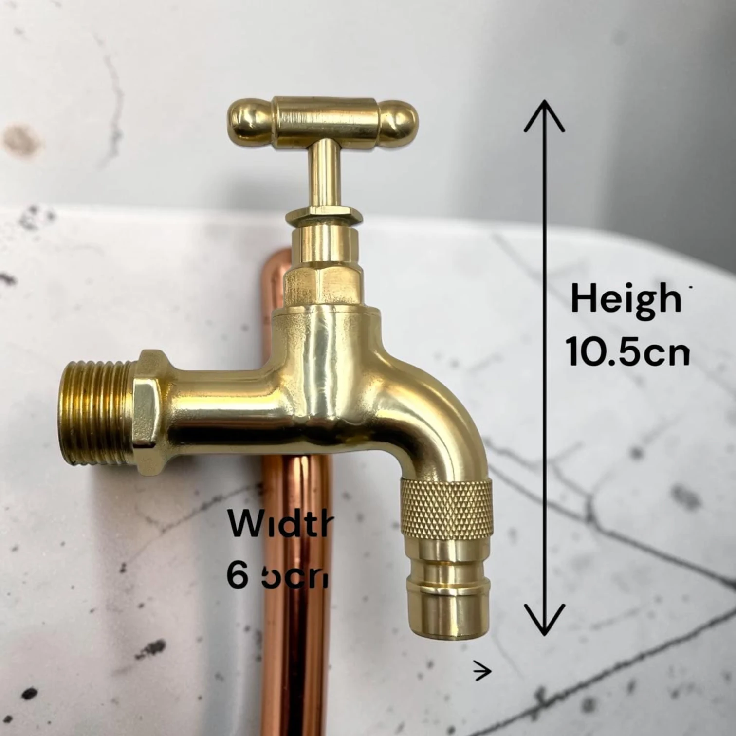 Vintage Style Solid Copper And Brass Basin Tap - Compact Rustic Faucet For Bathroom, Camper Van, And Utility Sink - Image 3