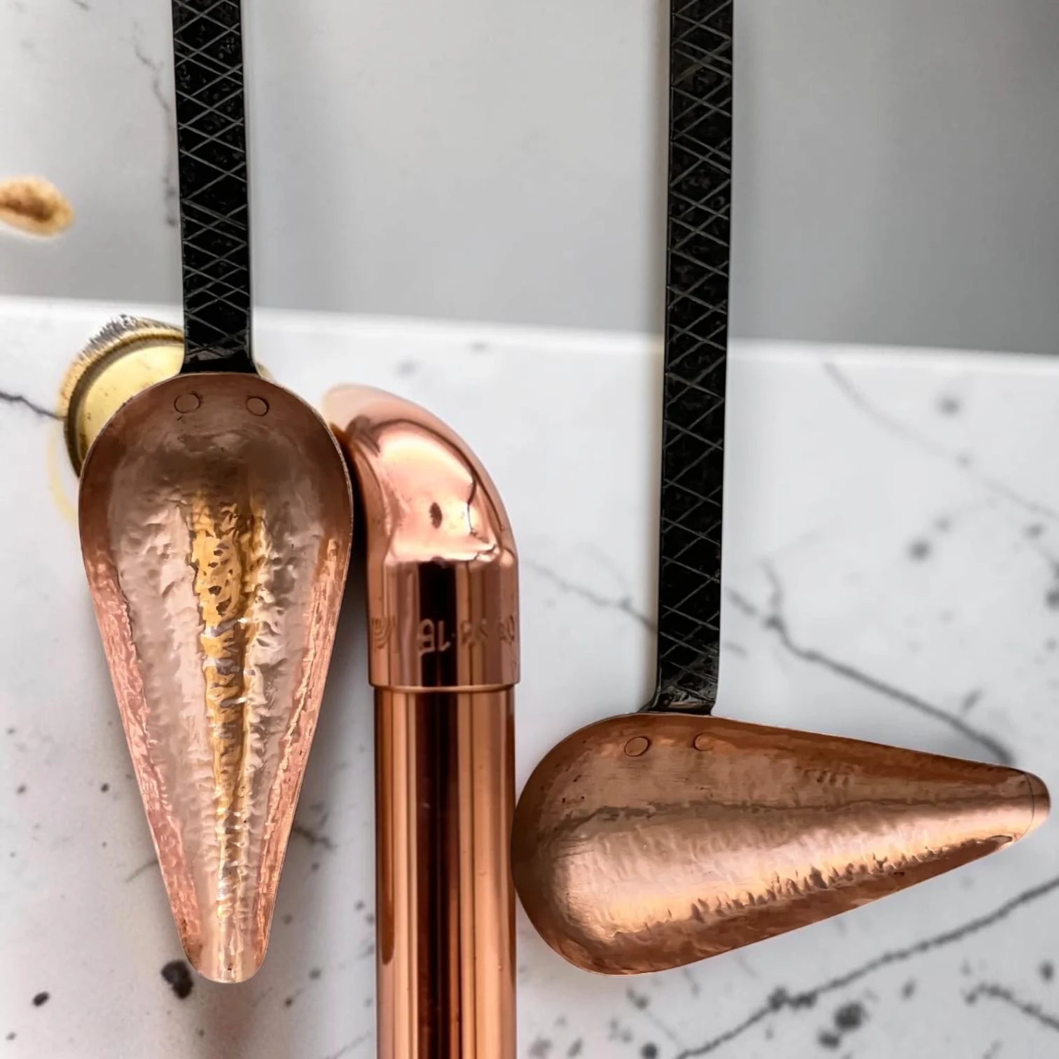 genuine French Vintage Copper Utensil Set For Rustic Country Kitchens - Image 3