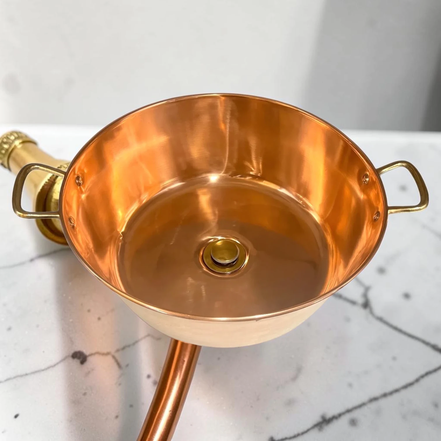 French Vintage Hand-Hammered Copper Basin - Rustic Upcycled Decorative Vanity Sink