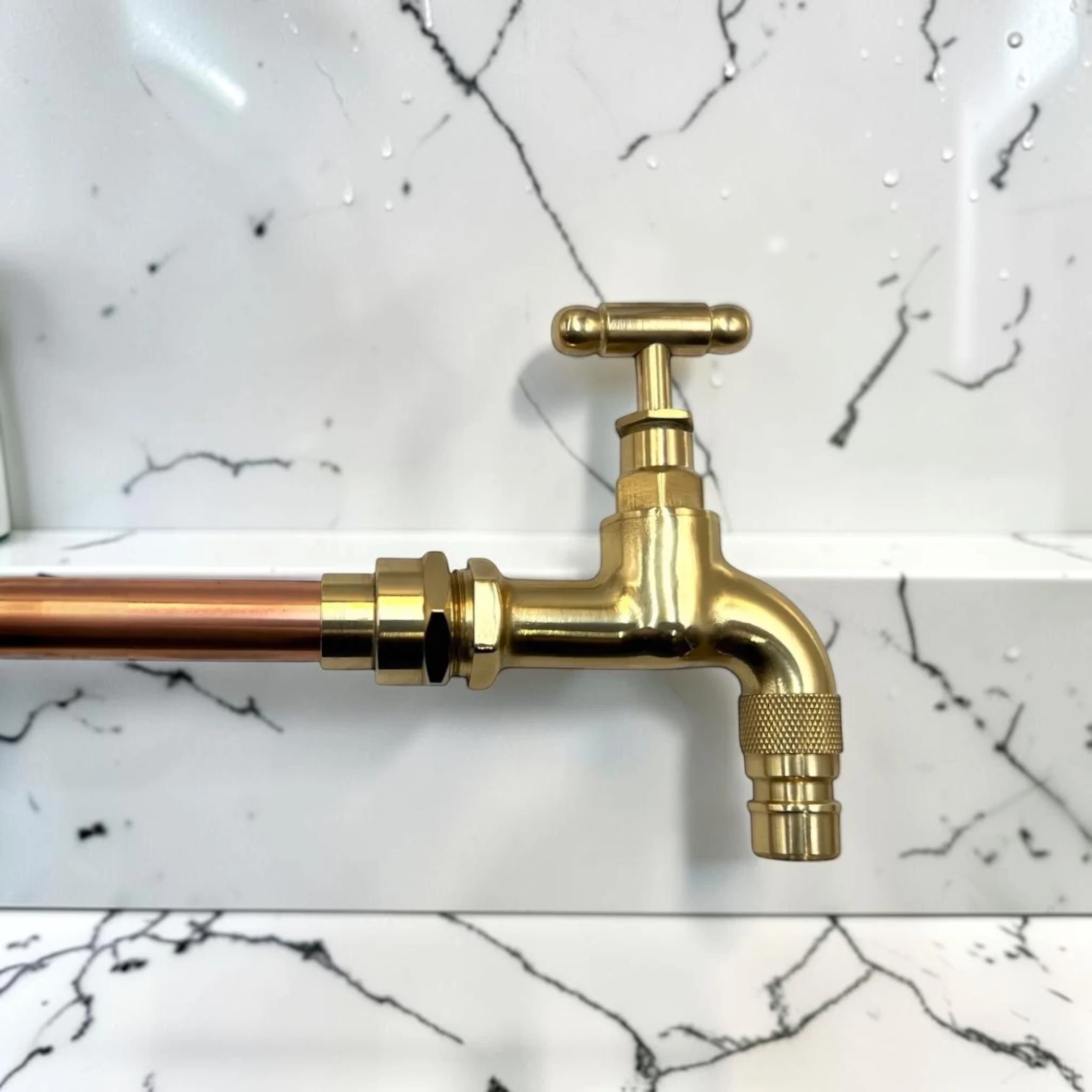 Adjustable Vintage Copper & Brass Tap - Crafted Wall-Mounted Faucet For Cloakroom, Camper Van, Or Utility Sink - Image 7