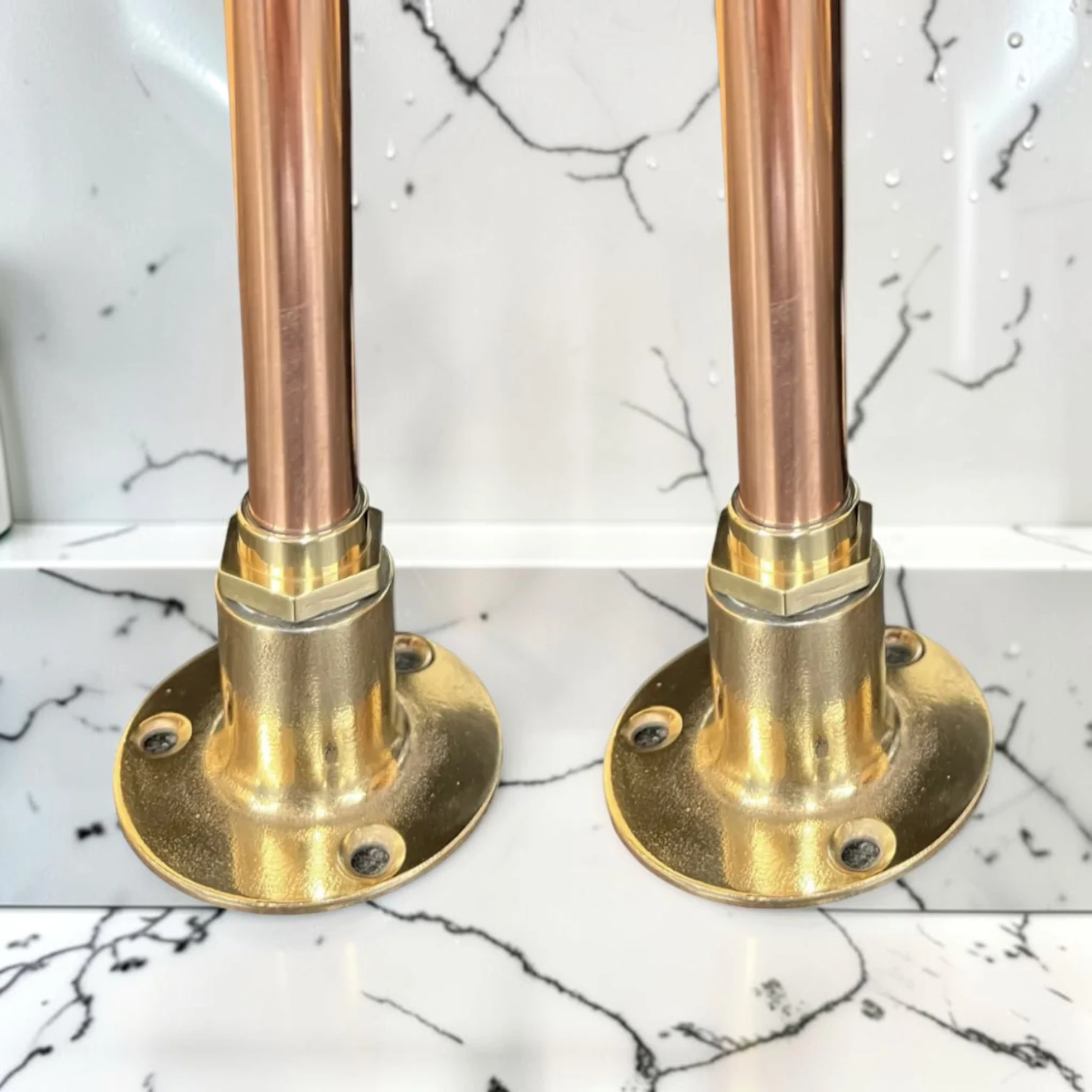 Crafted Solid Brass And Copper Basin Taps - Vintage Style Faucet Pair For Wooden Countertops - 18cm - most popular, 16cm - most popular - Image 7