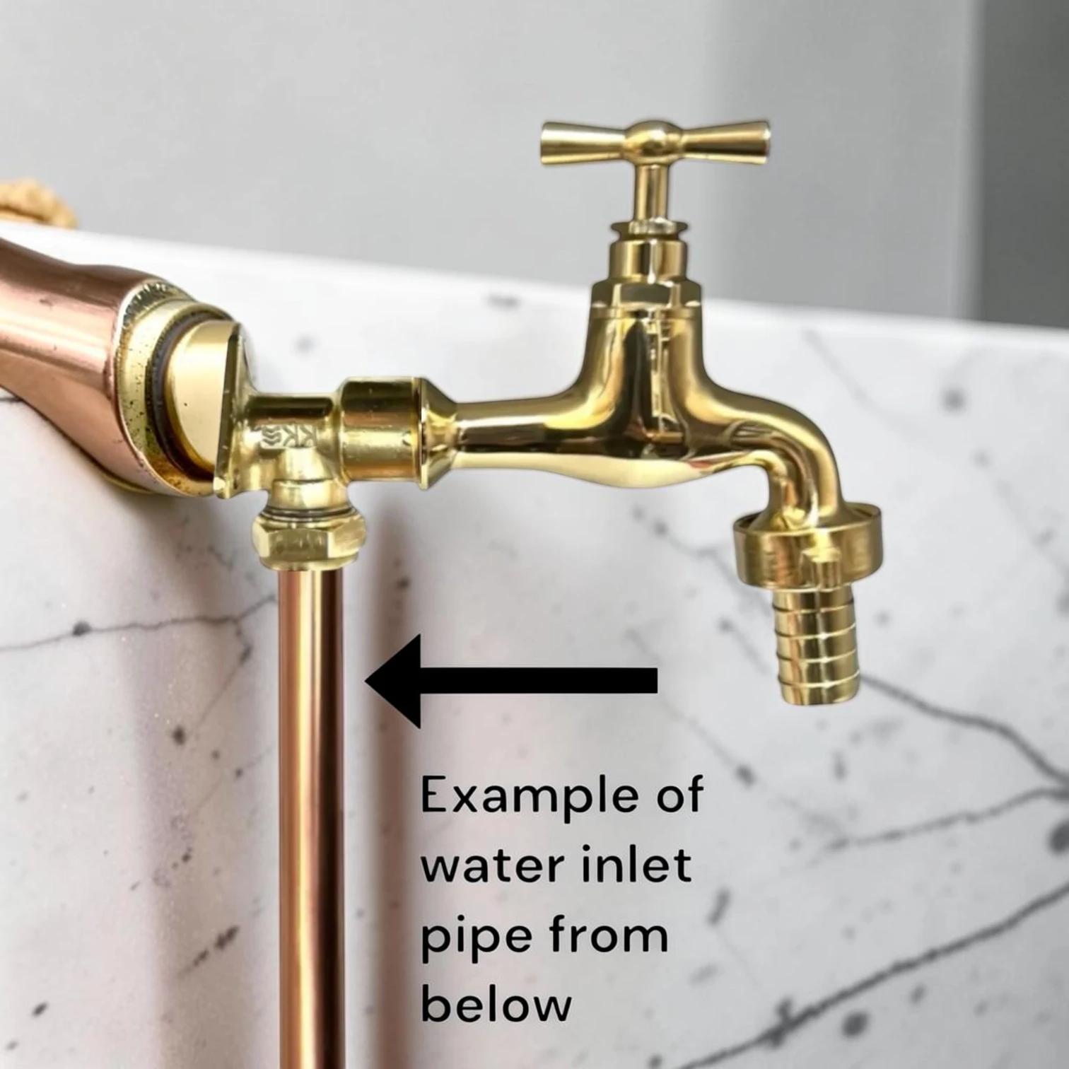 Crafted Solid Brass Wall-Mounted Faucet ?C Rustic Industrial Style For Exposed 15Mm Copper Pipework - Image 2