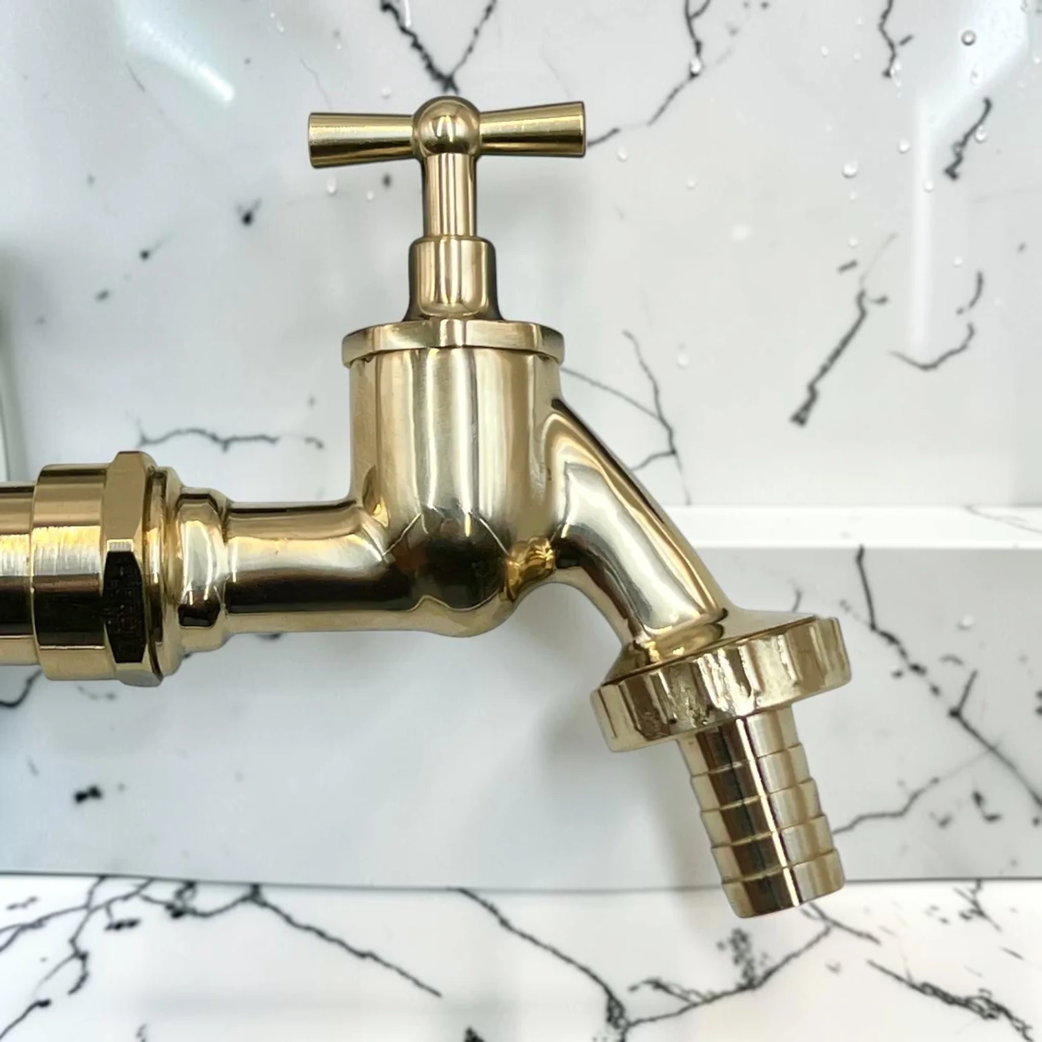 Vintage Style Solid Copper And Brass Wall-Mounted Tap Pair For Belfast Sinks - Image 3