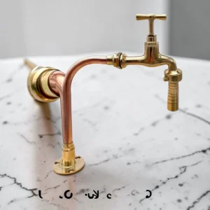 Adjustable Crafted Vintage Copper And Brass Countertop Tap For Belfast Sinks - 5cm, 17cm