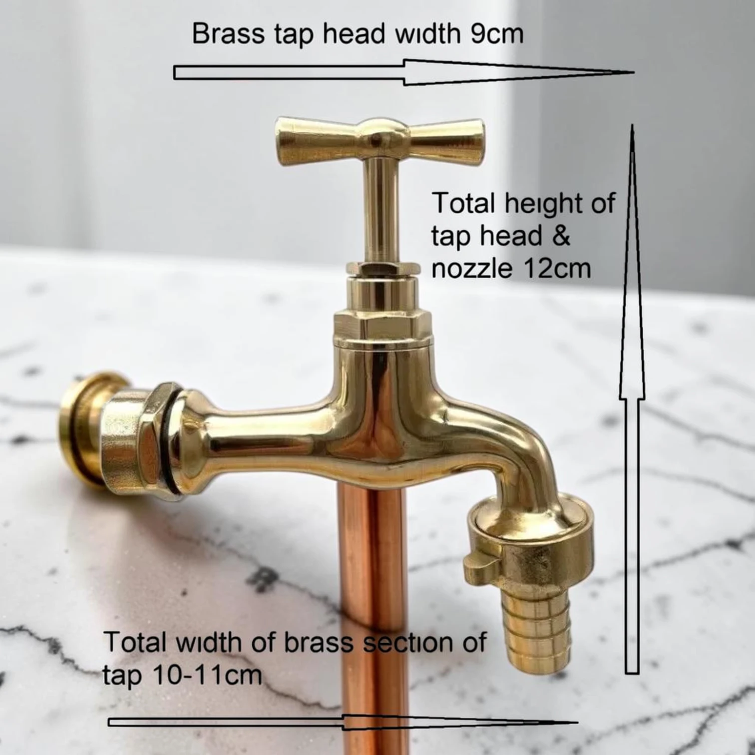 Crafted Solid Brass Wall-Mounted Faucet ?C Rustic Industrial Style For Exposed 15Mm Copper Pipework - Image 5