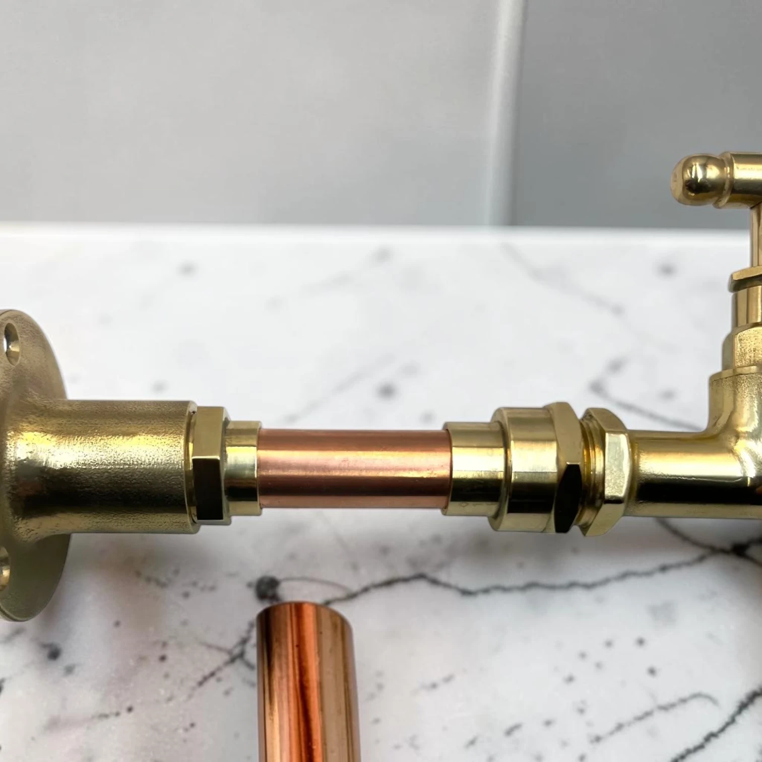 Vintage Style Wall-Mounted Copper And Brass Tap Set For Cloakroom And Camper Van - Image 7