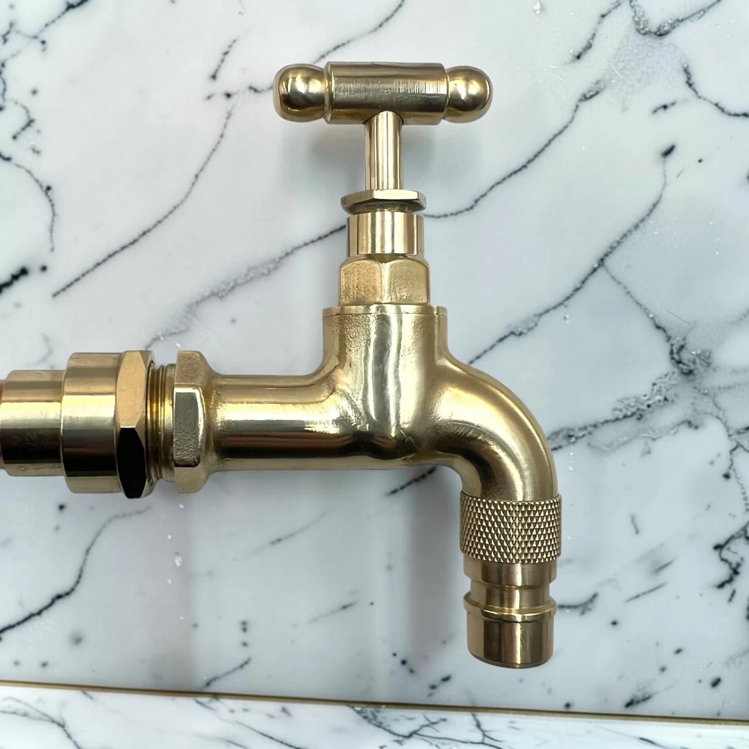 Adjustable Vintage Copper & Brass Tap - Crafted Wall-Mounted Faucet For Cloakroom, Camper Van, Or Utility Sink - Image 5