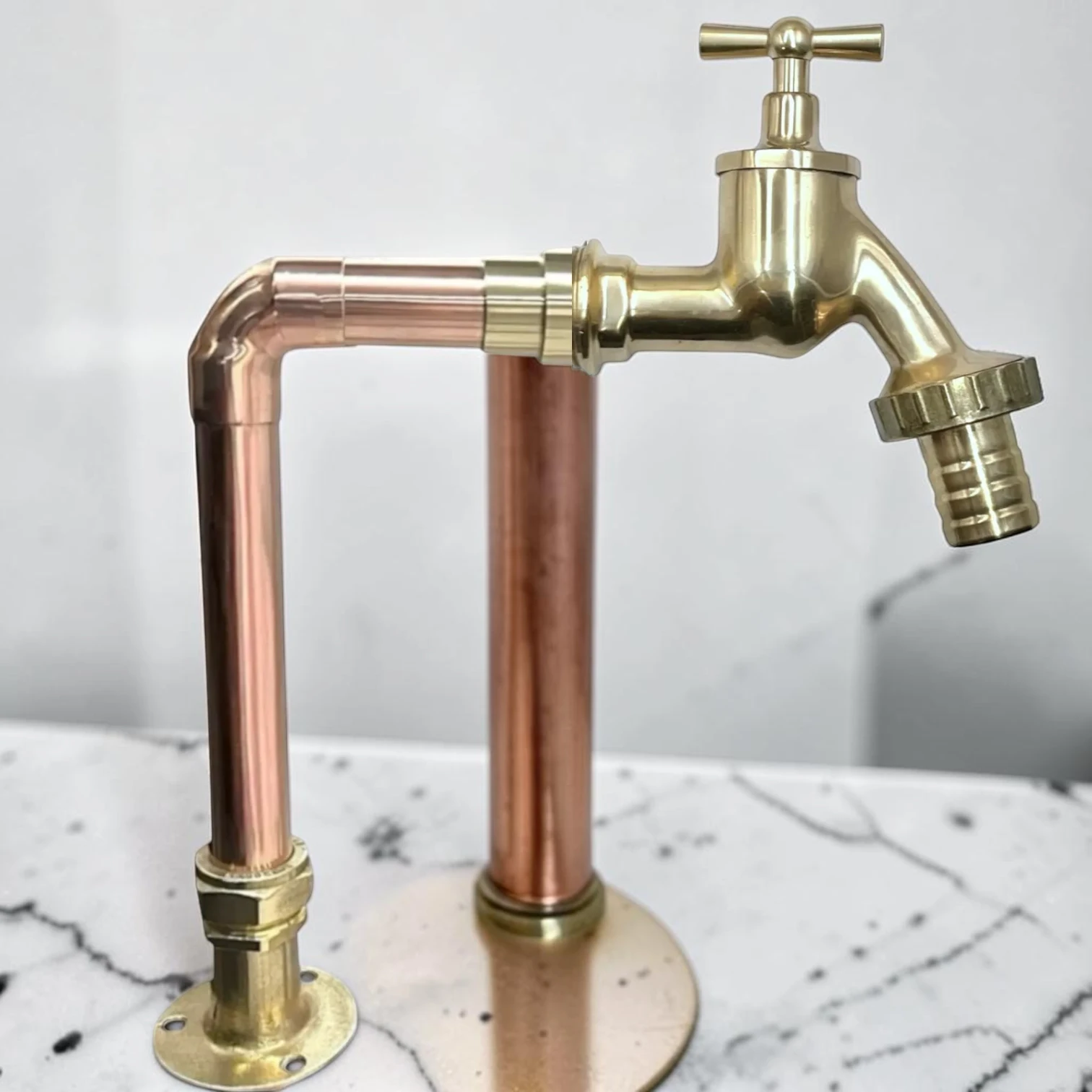 Crafted Vintage Copper & Brass Single Tap ?C Rustic Industrial Style For Wooden Countertops - Image 3