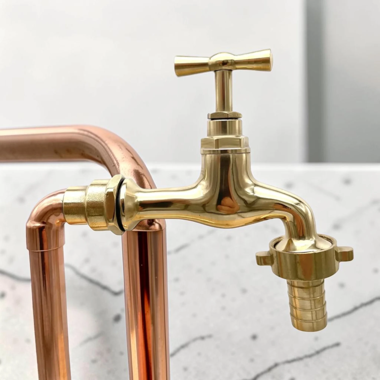 Adjustable Crafted Copper And Brass Pillar Taps - Vintage Style Custom Kitchen & Bathroom Faucet - 5cm, 12cm - Image 8