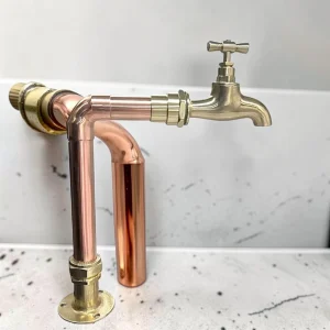 Adjustable Available In Multiple Sizes Crafted Copper And Brass Vintage Kitchen Tap - 27cm, 24cm