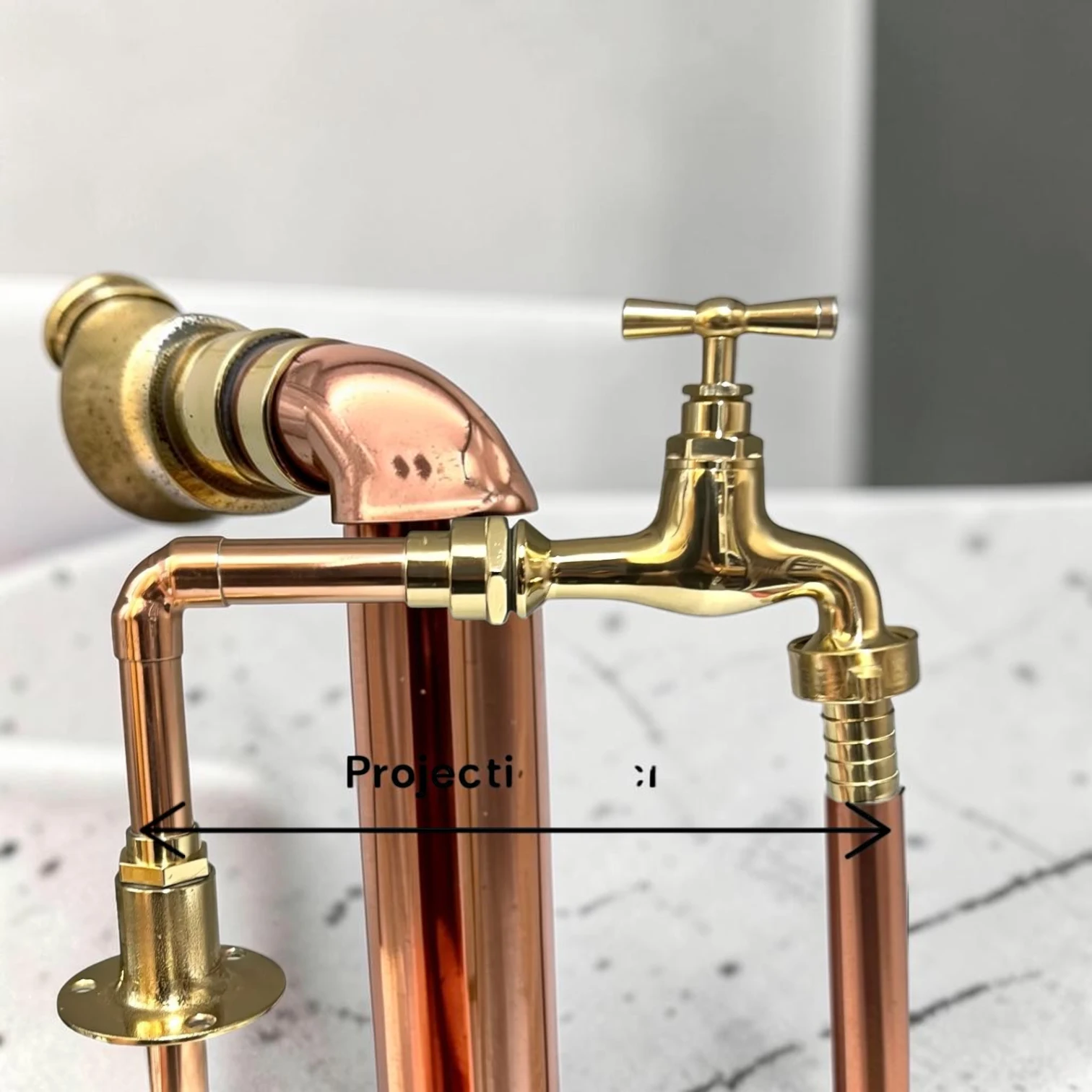 Vintage Style Solid Copper & Brass Sink Faucet - Rustic Crafted Farmhouse Tap For Kitchen And Bathroom - Image 2