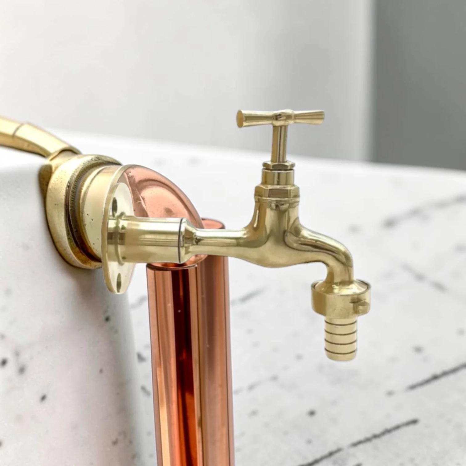 Crafted Vintage Brass Wall-Mounted Faucet ?C Rustic Industrial Style Tap For Kitchen And Bathroom - Image 4