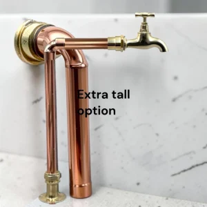 Extra Tall Adjustable Copper & Brass Rustic Kitchen Tap - Crafted Available In Multiple Sizes Vintage Faucet - 29cm, 25cm