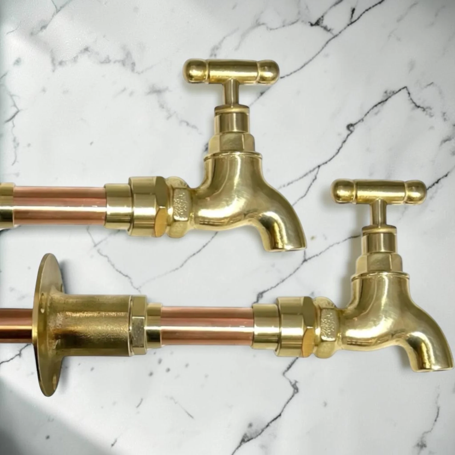 Vintage Style Wall Mounted Brass And Copper Taps For Small Basins And Camper Vans (T22) - Image 7