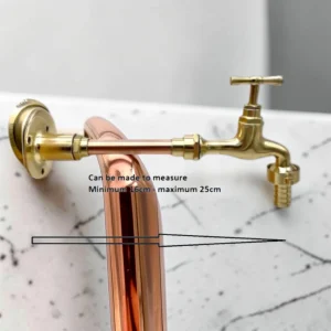 Custom Available In Multiple Sizes Vintage Brass And Copper Wall-Mounted Faucet For Kitchen Or Bathroom