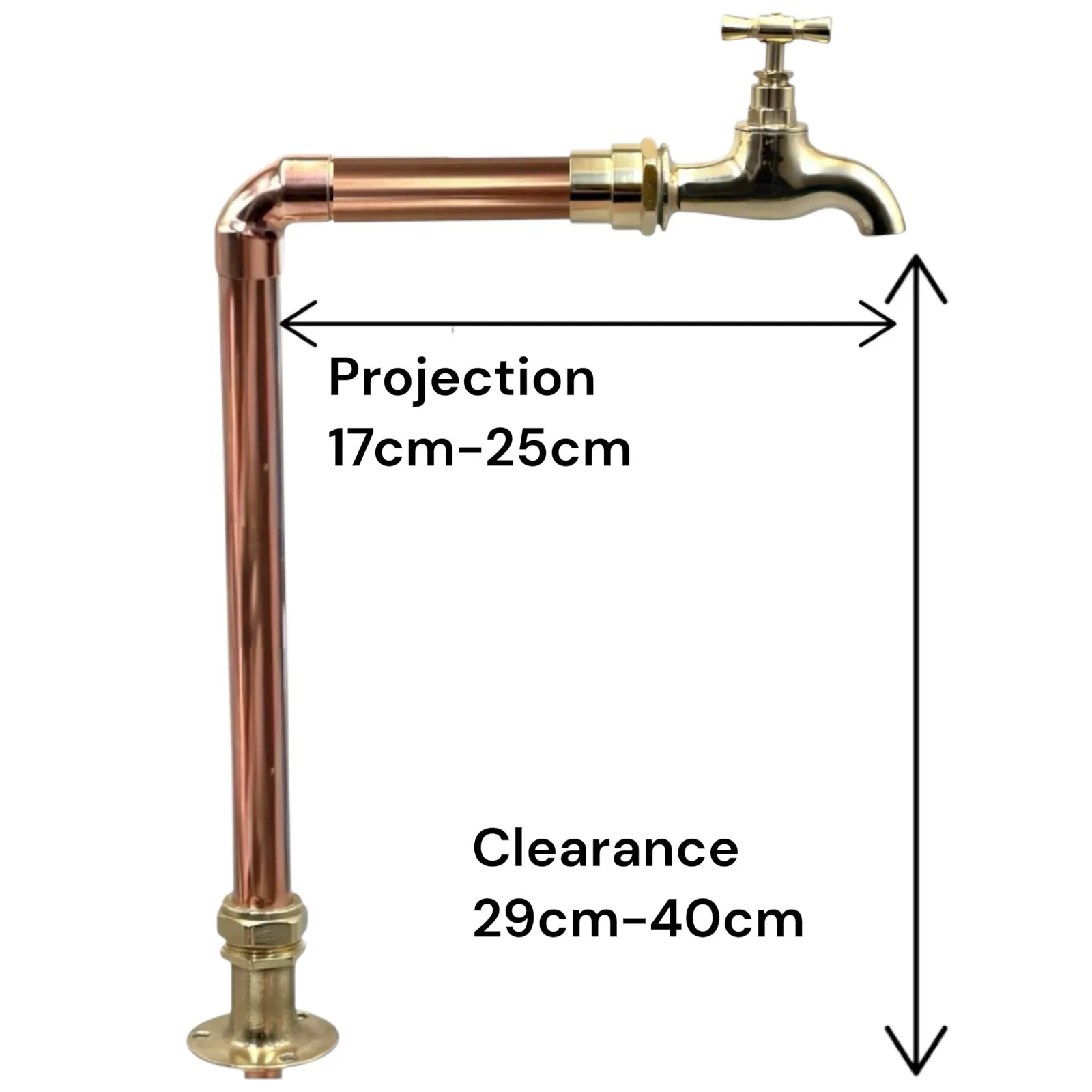 Extra Tall Adjustable Copper & Brass Rustic Kitchen Tap - Crafted Available In Multiple Sizes Vintage Faucet - 29cm, 25cm - Image 2