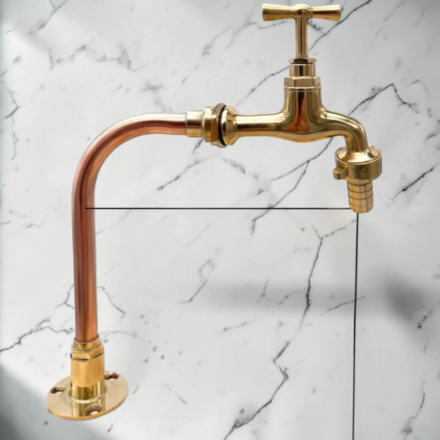 Adjustable Crafted Vintage Copper And Brass Countertop Tap For Belfast Sinks - 5cm, 17cm - Image 2