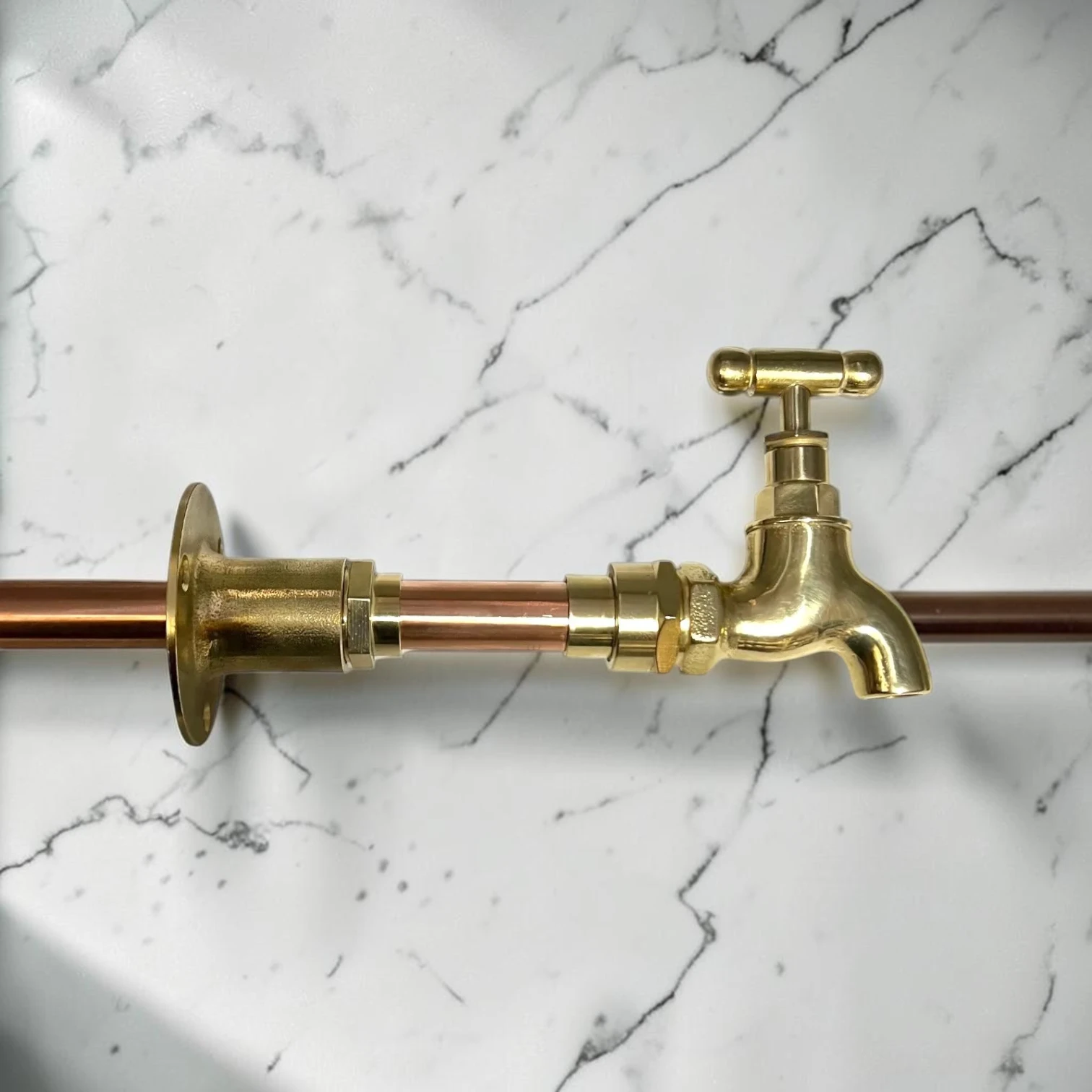 Vintage Brass Wall-Mounted Mini Tap For Cloakroom & Camper Van - Crafted Rustic Style - Image 4