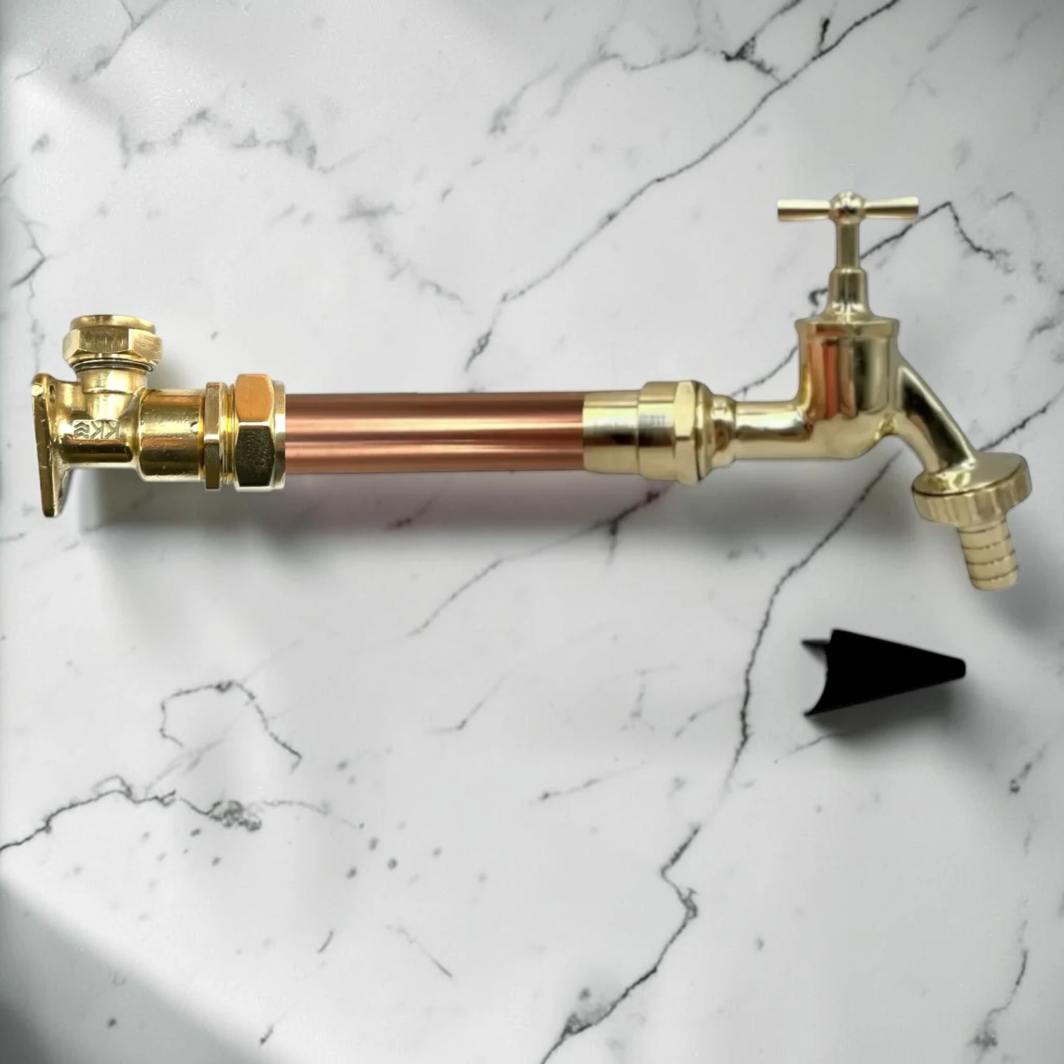 Industrial Copper And Brass Wall-Mounted Tap - Surface Mounted Pipe Installation - Image 5