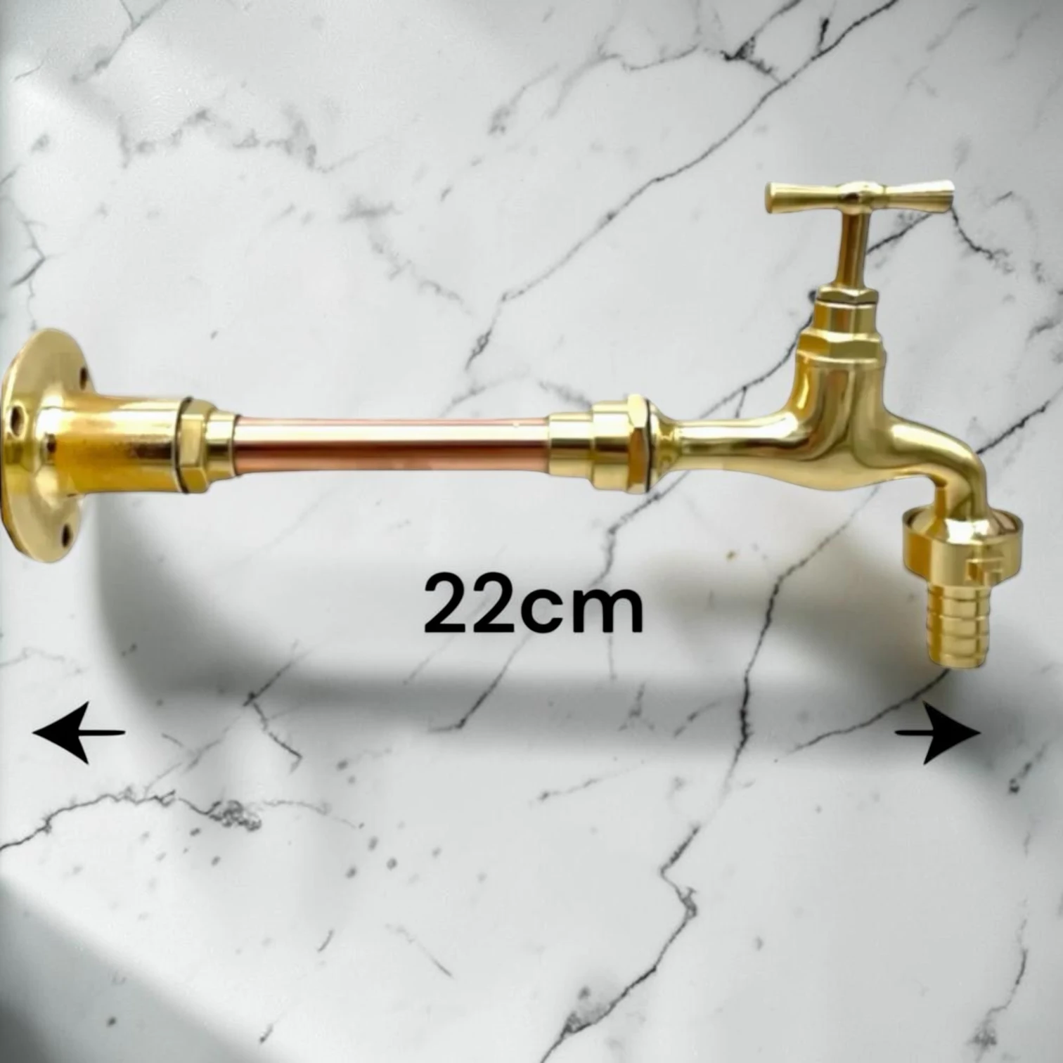 Crafted Solid Brass & Copper Wall Mounted Faucet - Vintage Rustic Style For Kitchen, Bathroom, Or Outdoor Use - Image 3