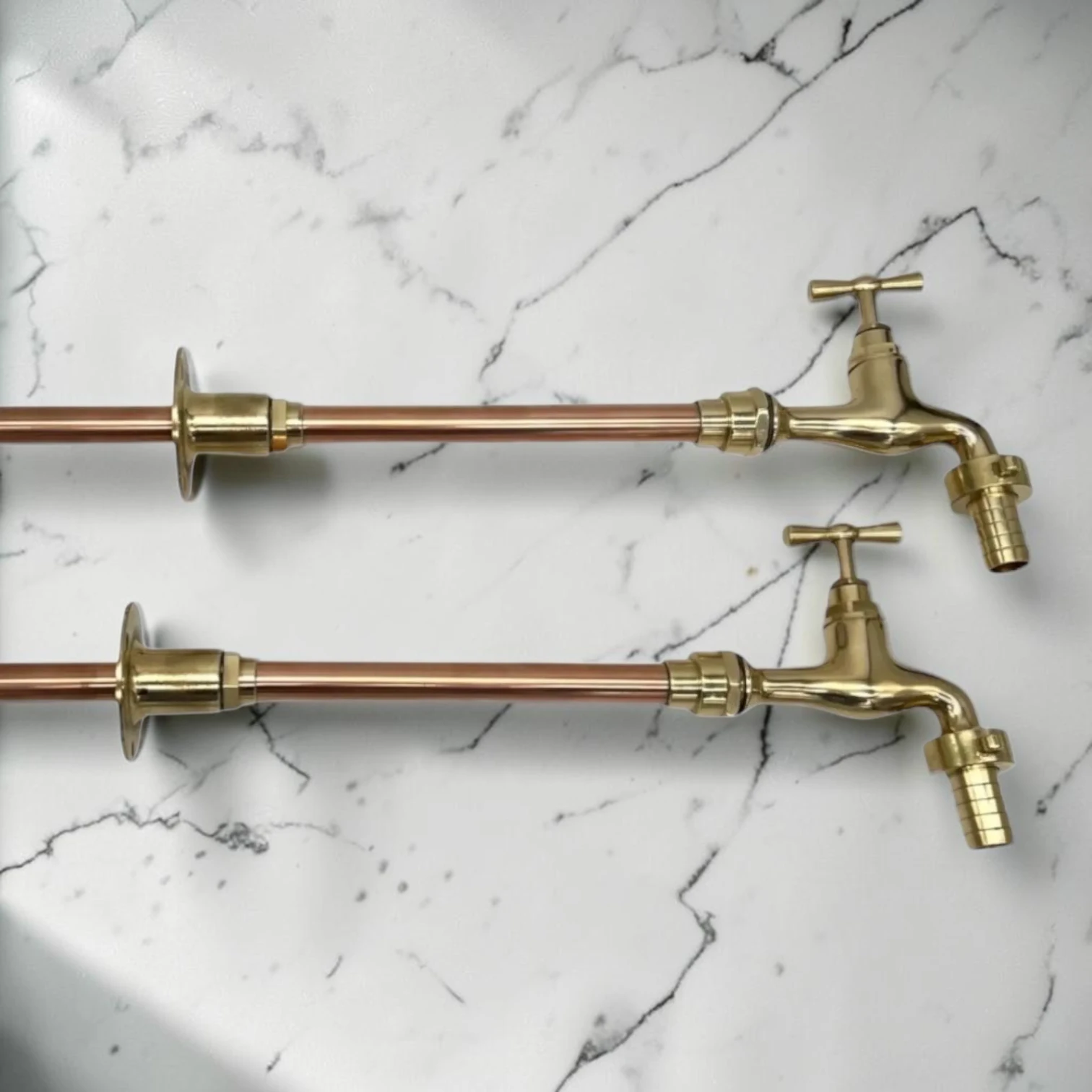 Adjustable Crafted Brass And Copper Wall-Mounted Taps - Available in multiple sizes To Measure Faucet Set - Image 4