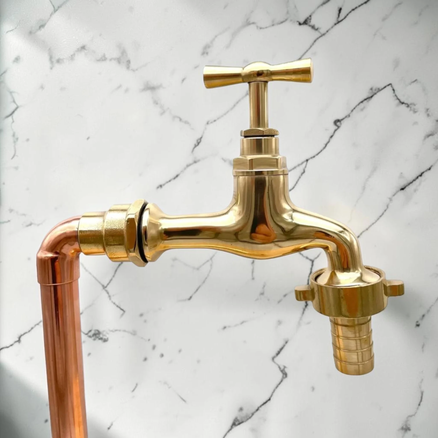 Rustic Vintage Solid Copper & Brass Faucet ?C Crafted Farmhouse Style Sink Tap - Image 5