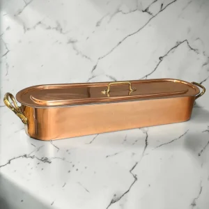 genuine French Vintage Copper Fish Poacher (Poissonni??re) - 62Cm With Steamer Rack