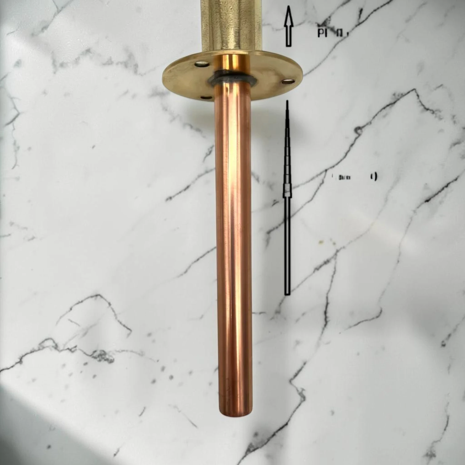 Extra Tall Crafted Copper & Brass Vintage Tap ?C Adjustable Rustic Faucet For Wood & Laminate Countertops - 29cm, 25cm - Image 6