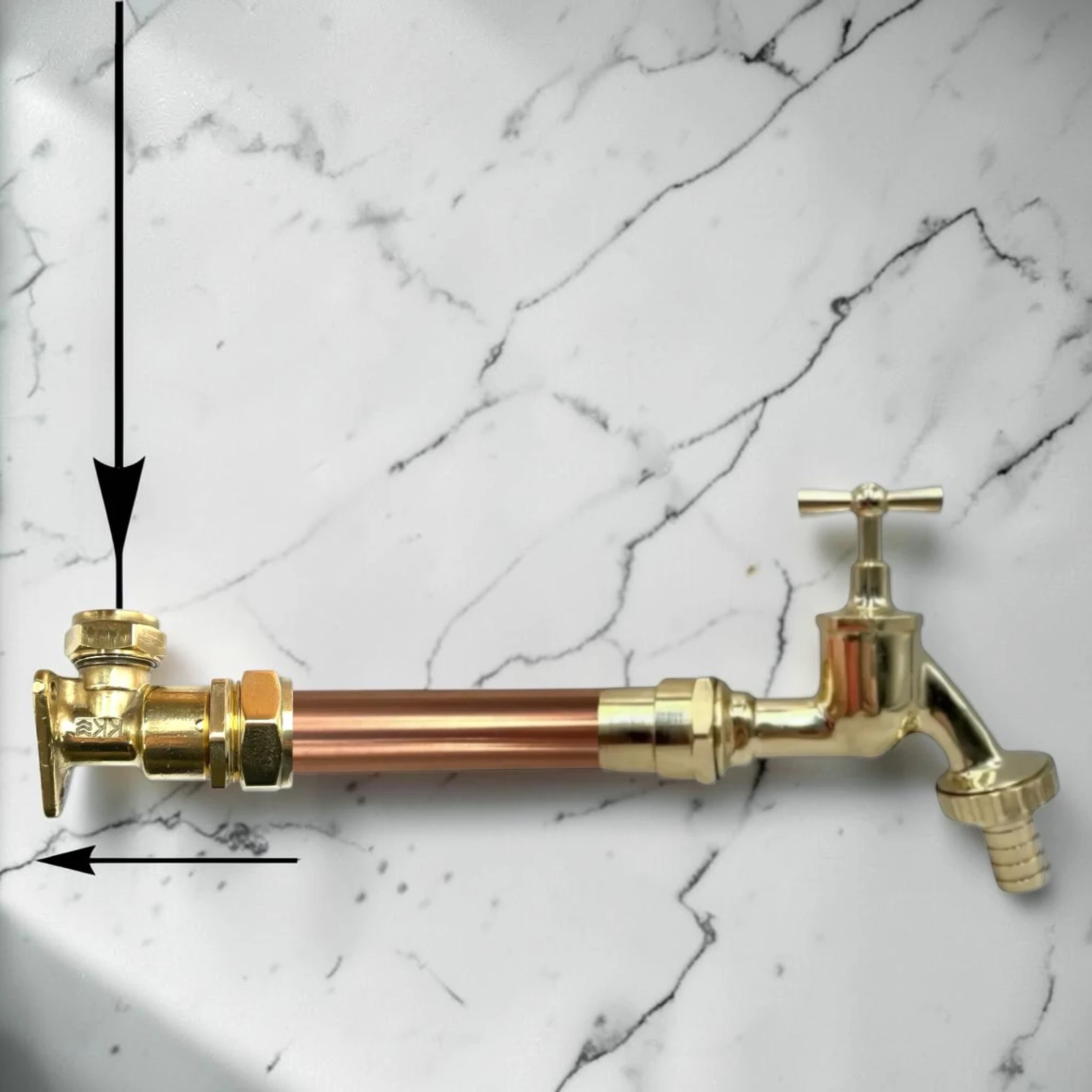 Industrial Copper And Brass Wall-Mounted Tap - Surface Mounted Pipe Installation - Image 4